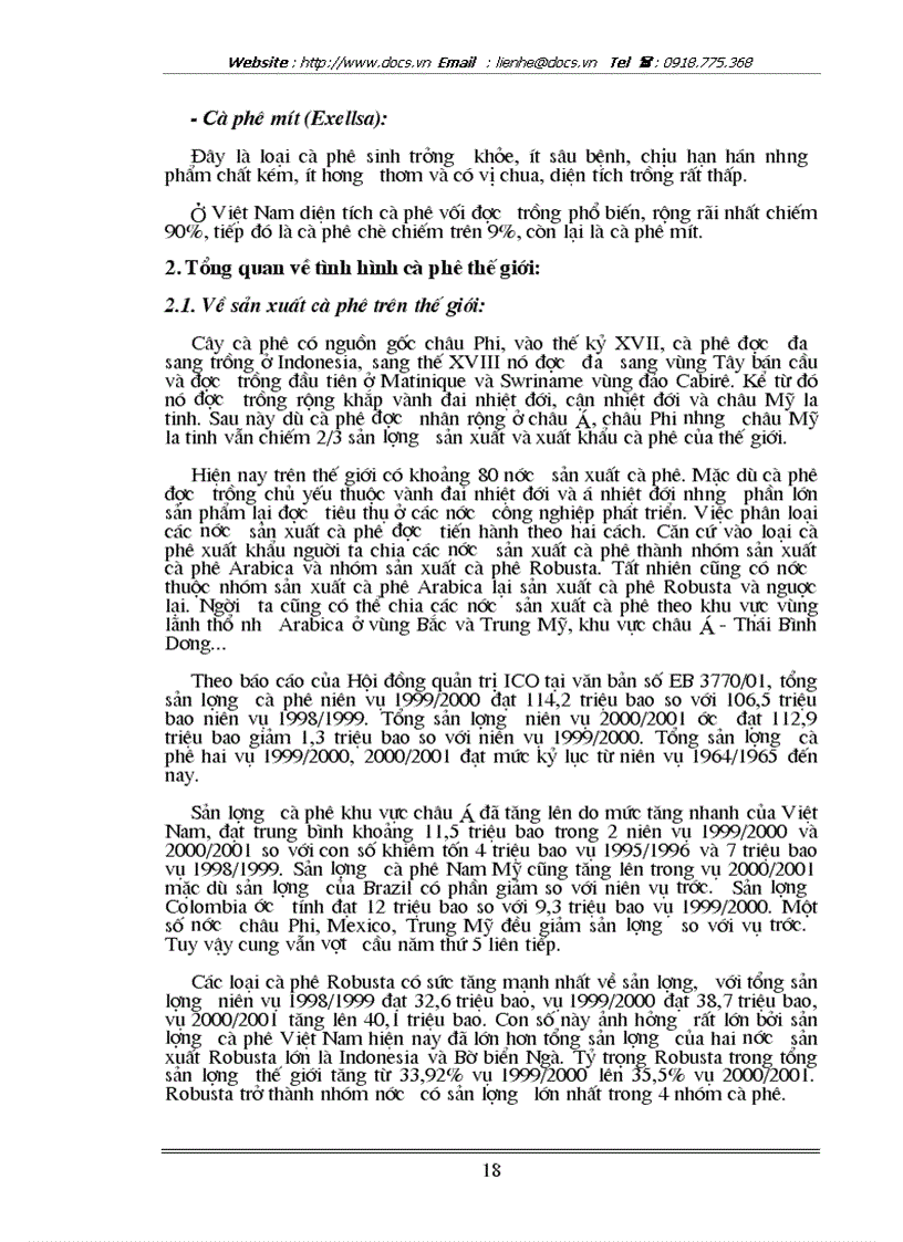 image for page Phát triển xuất khẩu nhập khẩu sản xuất cà phê của công ty cà phê Việt Nam