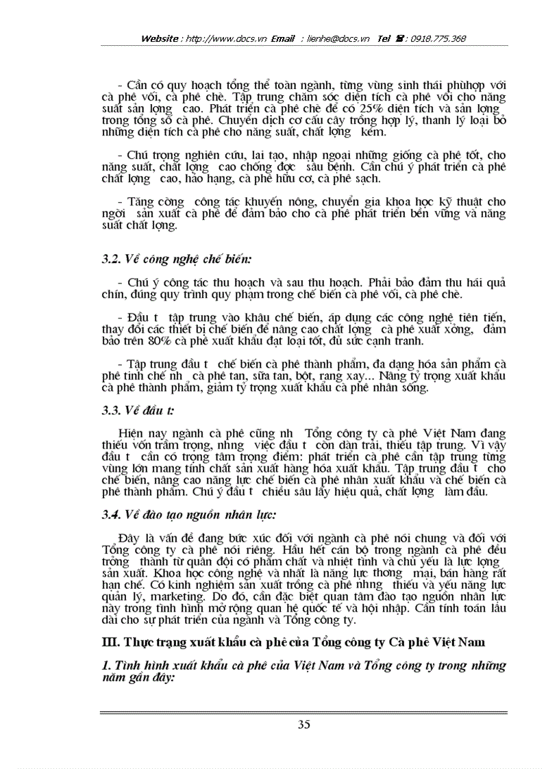 image for page Phát triển xuất khẩu nhập khẩu sản xuất cà phê của công ty cà phê Việt Nam