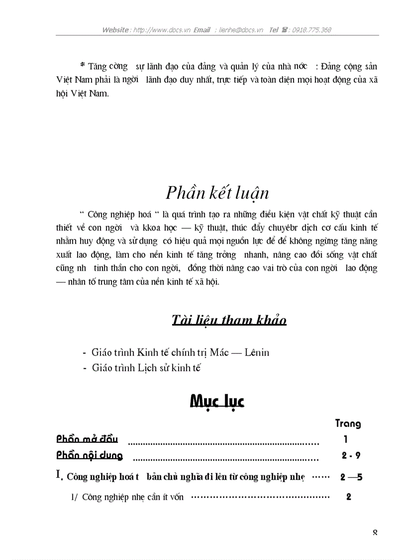 image for page Vì sao CNH TBCN bắt đầu từ công nghiệp nhẹ