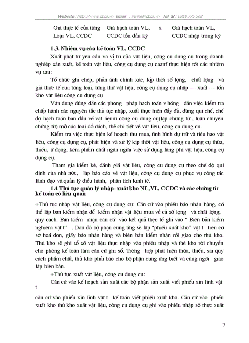 image for page Kế toán nguyên vật liệu công cụ dụng cụ