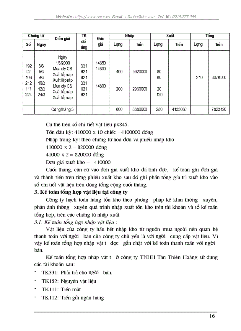 image for page Hạch toán nguyên vật liệu ở công ty TNHH thương mại dịch vụ và kỹ thuật Tân Thiên Hoàng