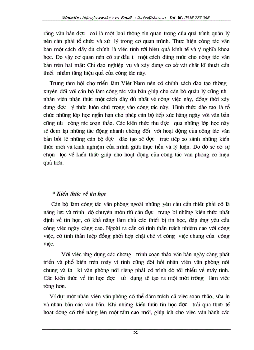 image for page Một số biện pháp nhằm ứng dụng CNTT trong công tác quản trị tại TT Hội chợ triển lãm Việt Nam