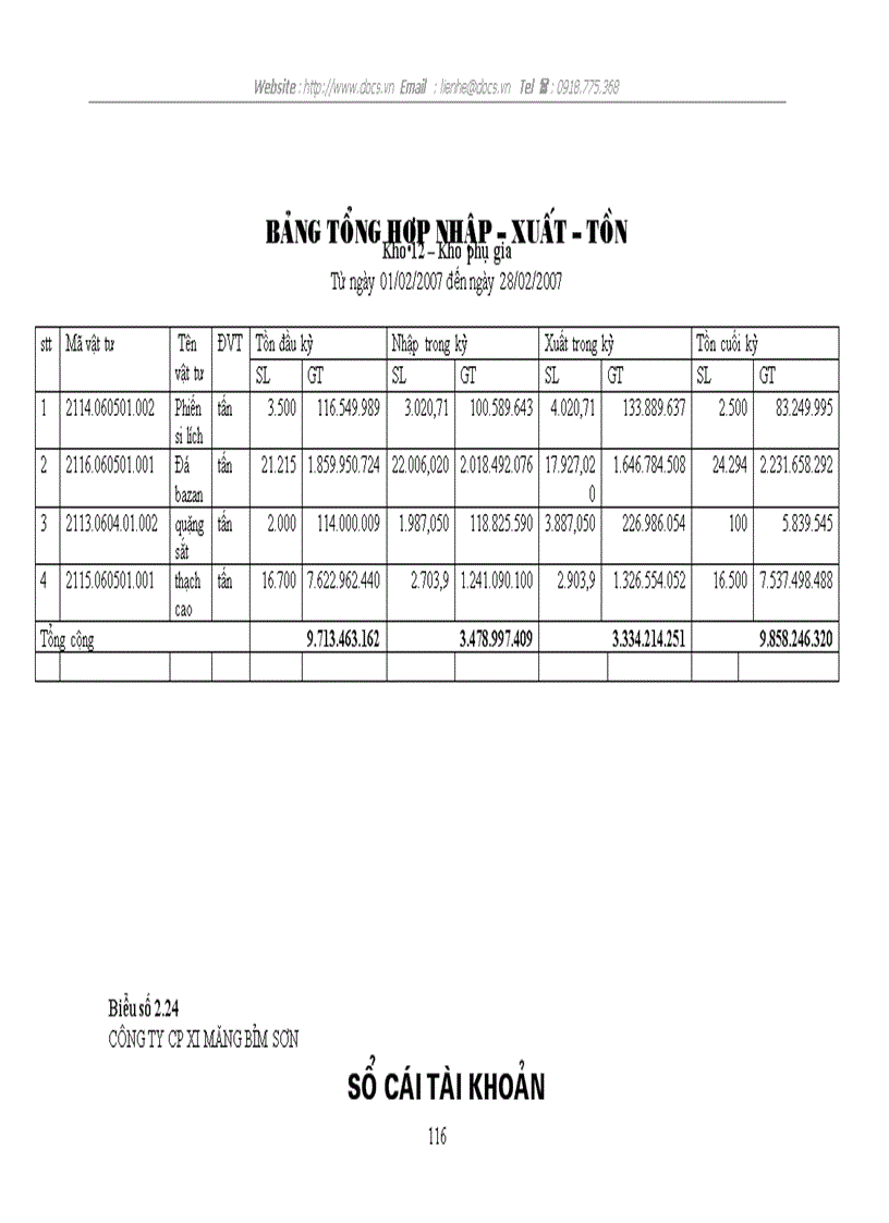 image for page Hoàn thiện kế toán nguyên vật liệu công cụ dụng cụ tạo Công ty Cổ phần xi măng Bỉm Sơn