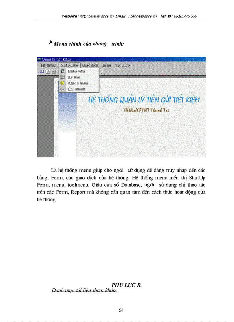 image for page Thiết kế hệ thống quản lý tiền gửi tiết kiệm cho ngân NHNo PTNT Việt Nam chi nhánh huyện Thanh Trì
