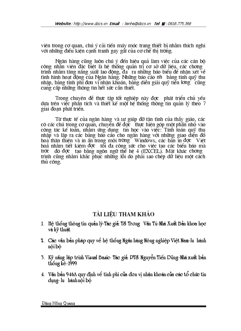 image for page Ứng dụng tin học trong việc tính toán quỹ thu nhập của NHNO và phát triển Nông thôn Quận Hoàn Kiếm Hà Nội