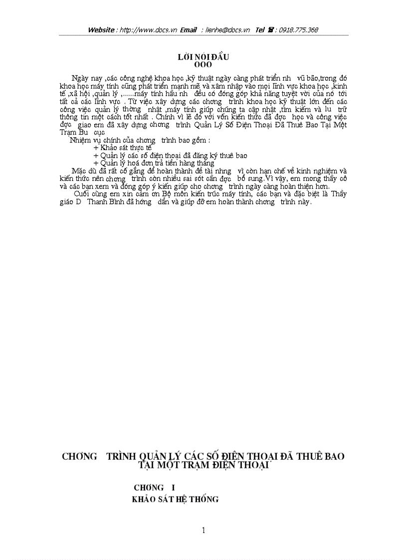 image for page Xây dựng chương trình Quản Lý Số Điện Thoại Đã Thuê Bao Tại Một Trạm Bưu cục