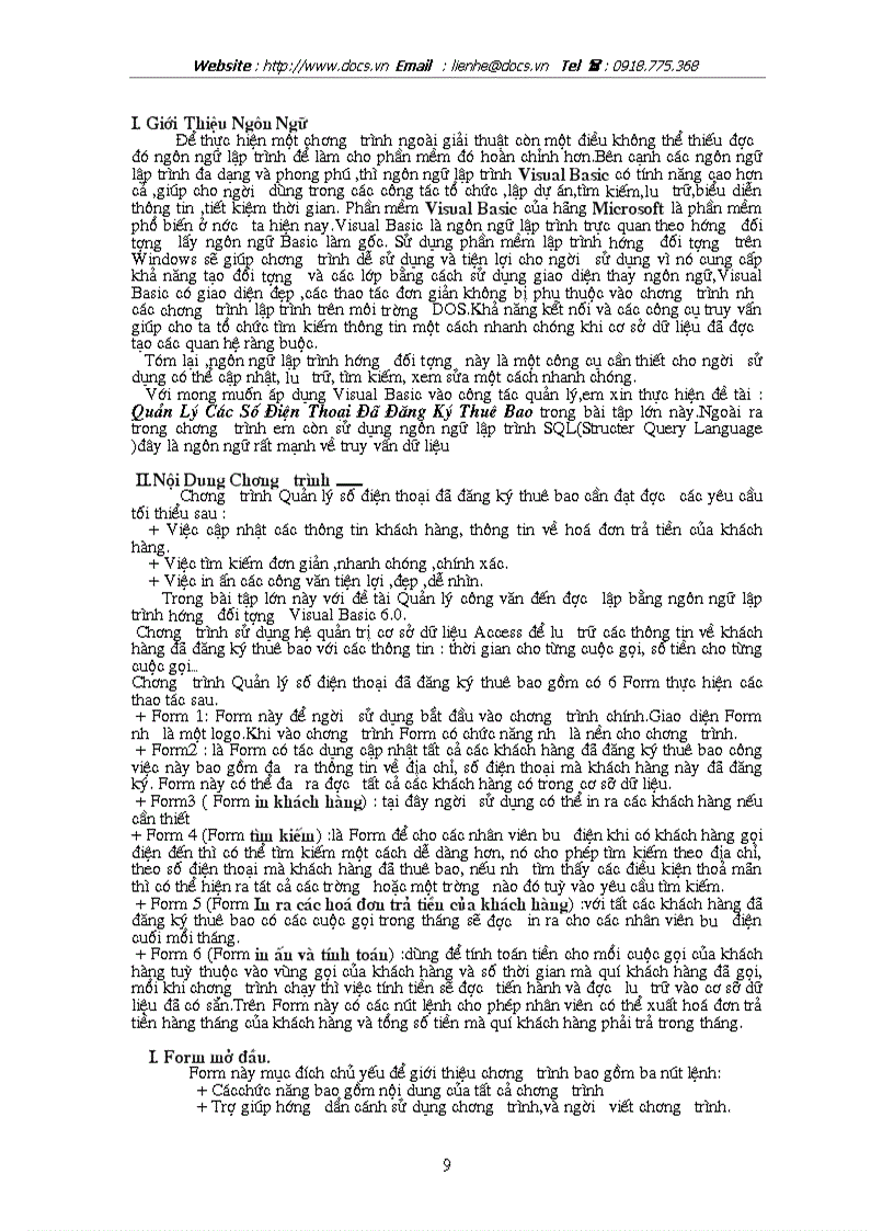 image for page Xây dựng chương trình Quản Lý Số Điện Thoại Đã Thuê Bao Tại Một Trạm Bưu cục