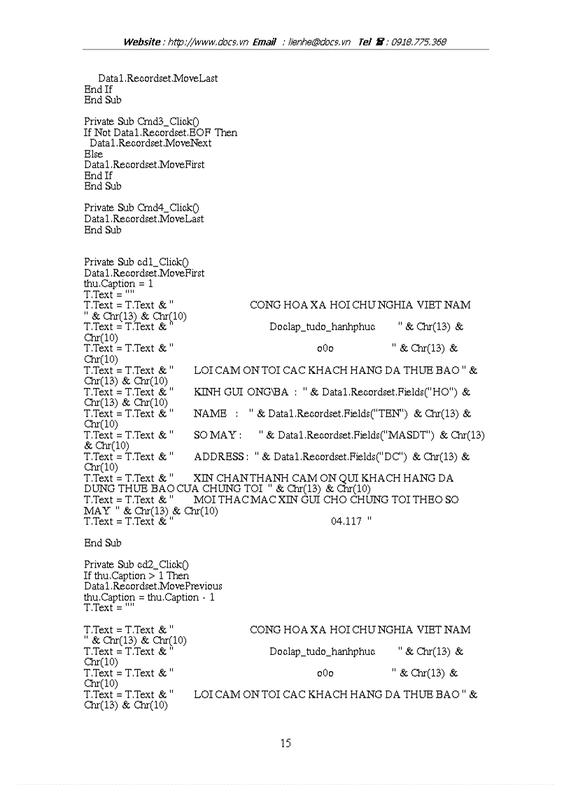 image for page Xây dựng chương trình Quản Lý Số Điện Thoại Đã Thuê Bao Tại Một Trạm Bưu cục