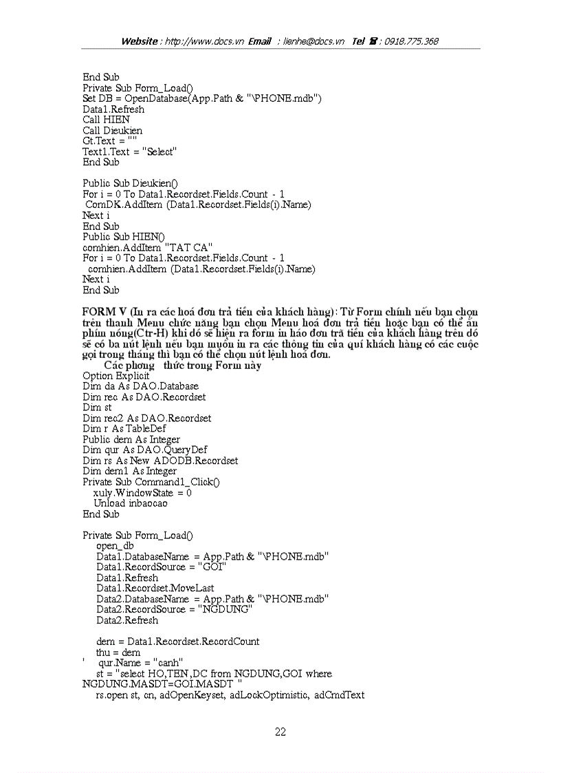 image for page Xây dựng chương trình Quản Lý Số Điện Thoại Đã Thuê Bao Tại Một Trạm Bưu cục