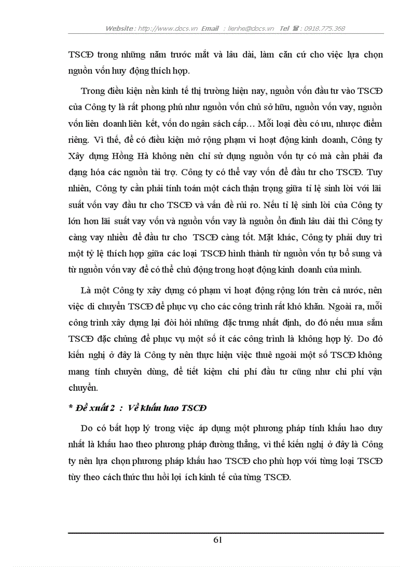 image for page Tổ chức hạch toán TSCĐ với việc quản lý và nâng cao hiệu quả sử dụng TSCĐ tại Công ty Xây dựng Hồng Hà