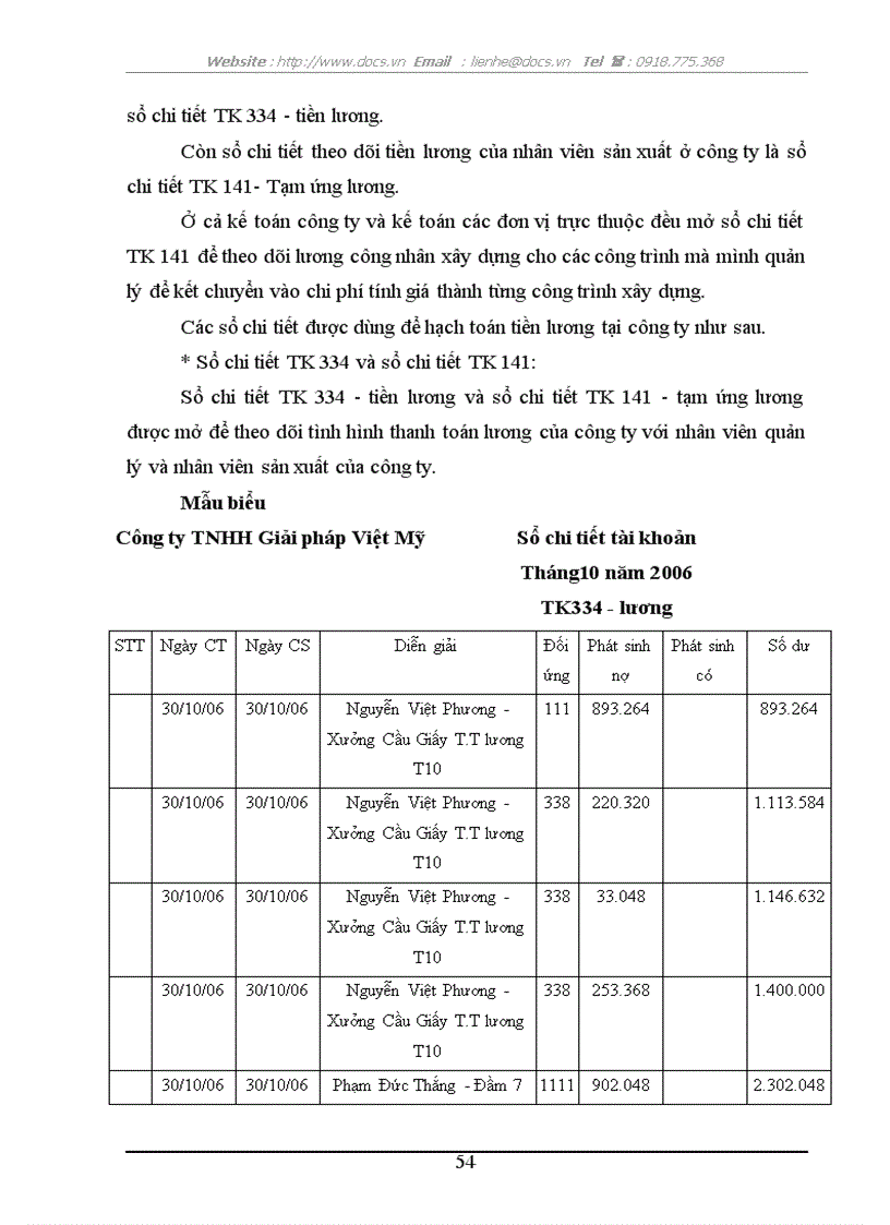 image for page Hạch toán tiền lương và các khoản trích theo lương tại Công ty TNHH Giải pháp Việt Mỹ