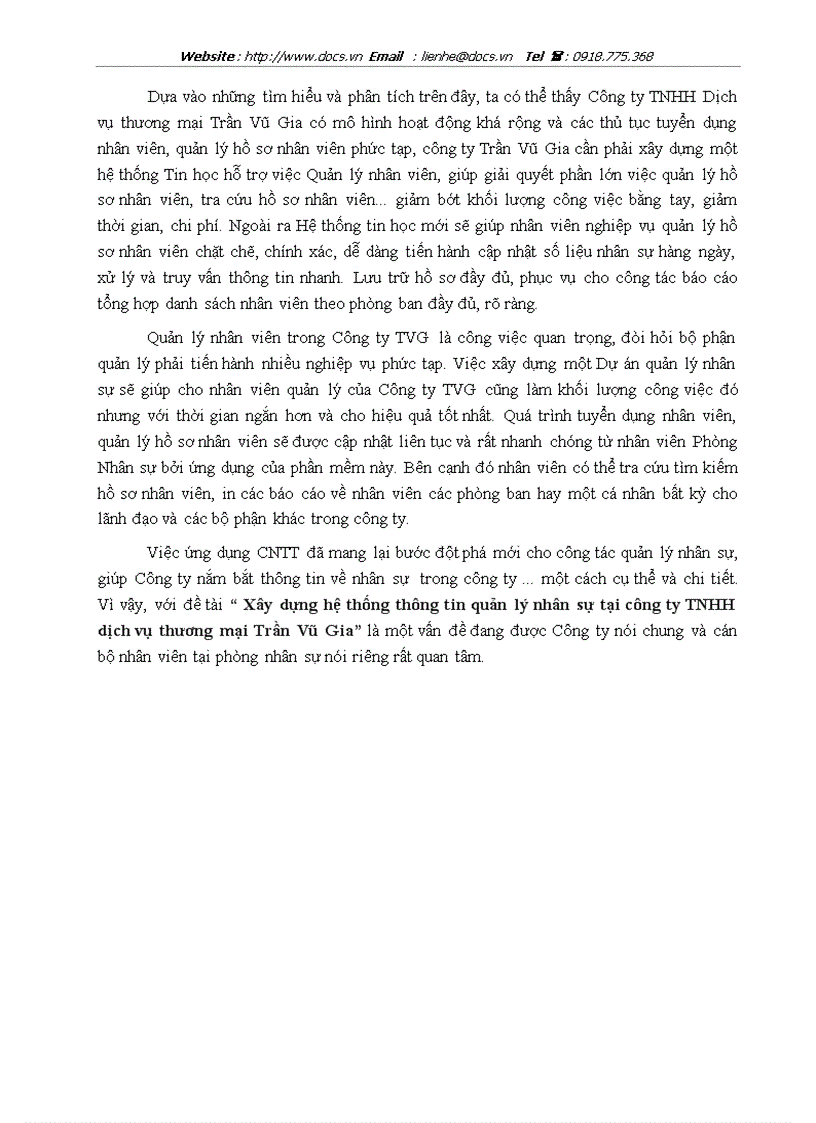 image for page Xây dựng hệ thống thống tin quản lý nhân sự tại công ty TNHH Dịch vụ thương mại Trần Vũ Gia