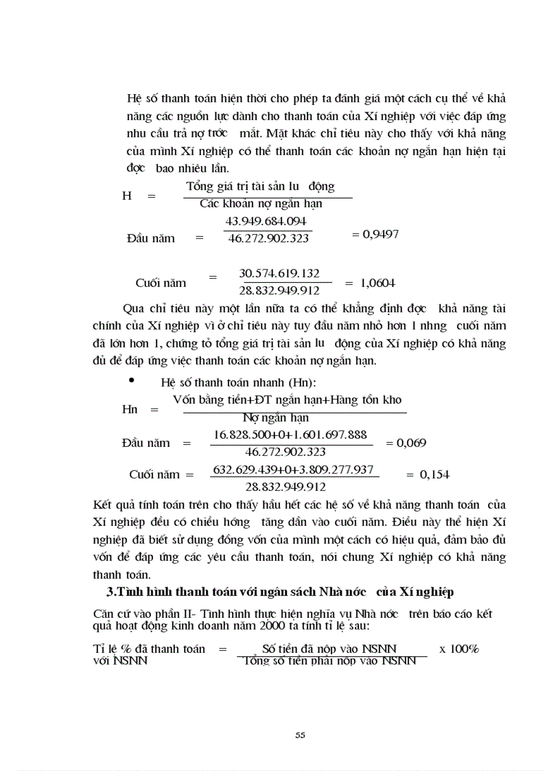 image for page Tổ chức kế toán các nghiệp vụ thanh toán phân tích tình hình và khả năng thanh toán của Xí nghiệp khảo sát xây dựng Điện I
