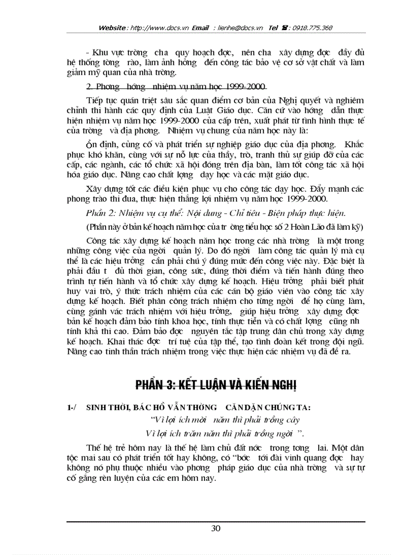 image for page 1số biện pháp xây dựng kế hoạch năm học ở trường tiểu học số 2 Hoàn Lão