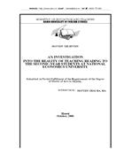 An investigation tinto the reality of teaching reading to the second year students at national Economics university lt Eng gt