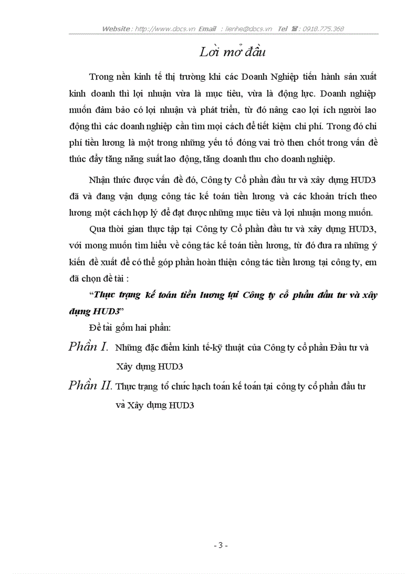 image for page Thư c tra ng kế toán tiền lương ta i Công ty cổ phần đầu tư và xây dựng HUD3