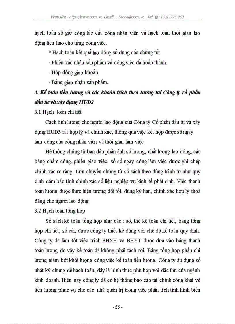 image for page Thư c tra ng kế toán tiền lương ta i Công ty cổ phần đầu tư và xây dựng HUD3