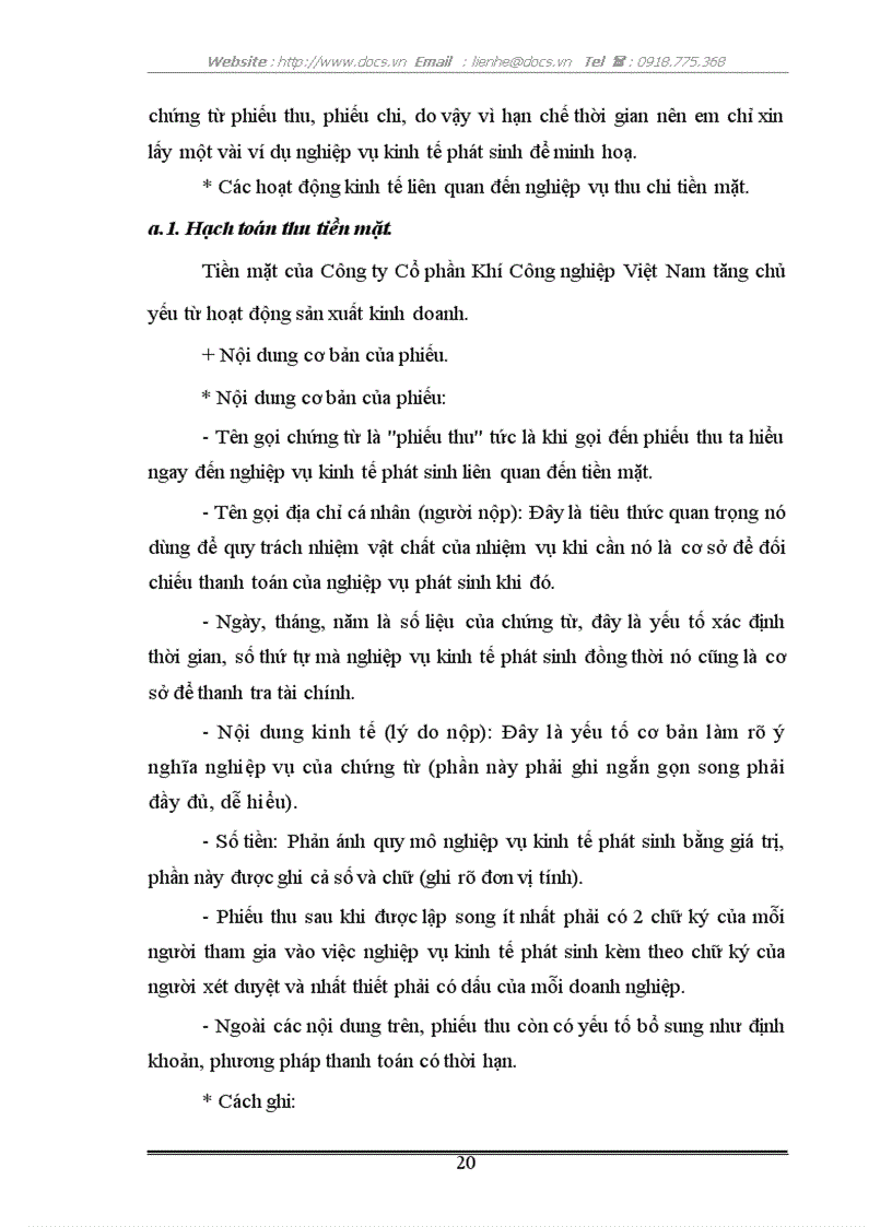 image for page Kế toán vốn bằng tiền các khoản thanh toán tại C ty CP cơ khí công nghiệp VN