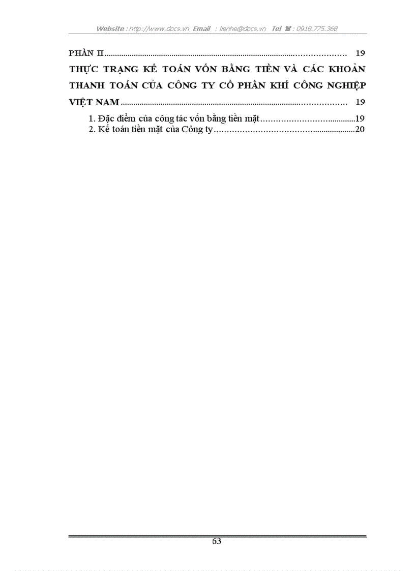 image for page Kế toán vốn bằng tiền các khoản thanh toán tại C ty CP cơ khí công nghiệp VN