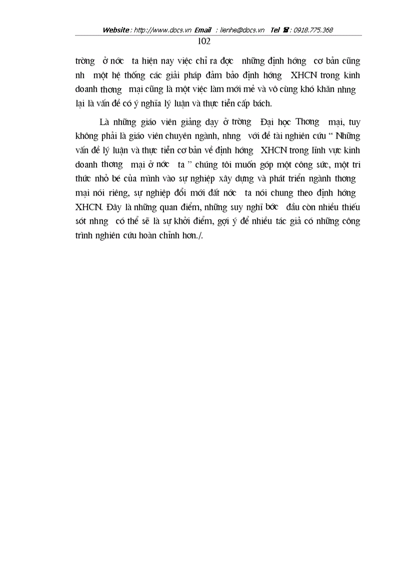 image for page Những vấn đề lí luận và thực tiễn cơ bản về định hướng XHCN trong lĩnh vực kinh doanh thương mại ở nước ta hiện nay