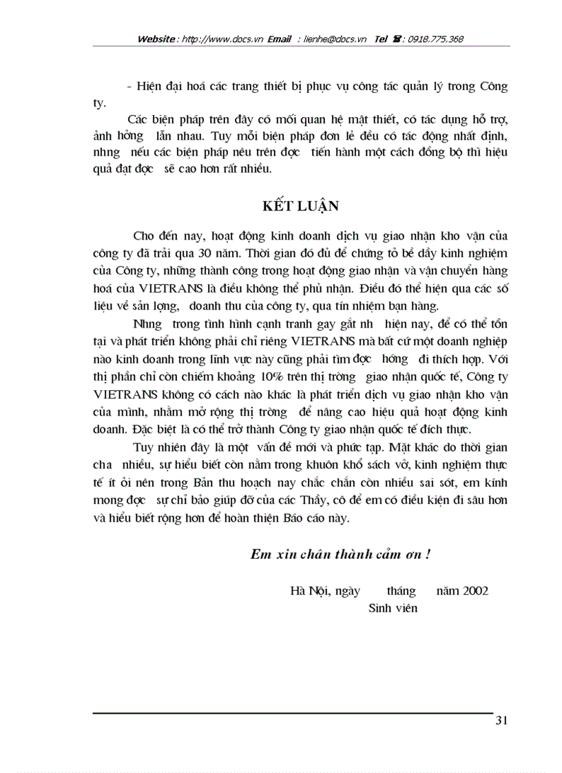 image for page Tình hình hoạt động kinh doanh dịch vụ giao nhận kho vận tại Vietrans