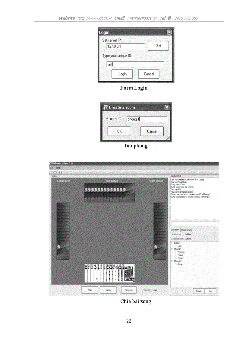 image for page Lập trình Game Đánh bài tiến lên chạy trong mạng LAN
