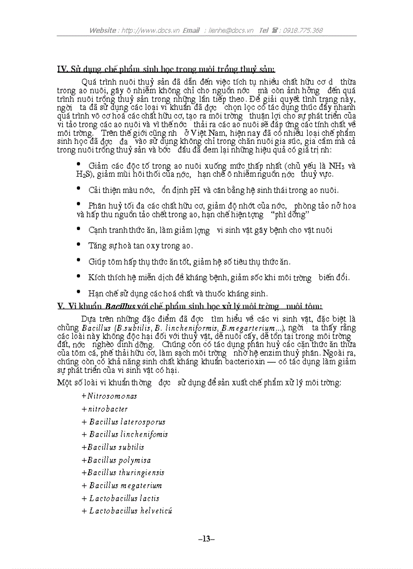 image for page Ảnh hưởng của các điều kiện đến quá trình lên men tĩn chủng Bacillus sử dụng để SX chế phẩm xử lý môi trường nuôi tôm