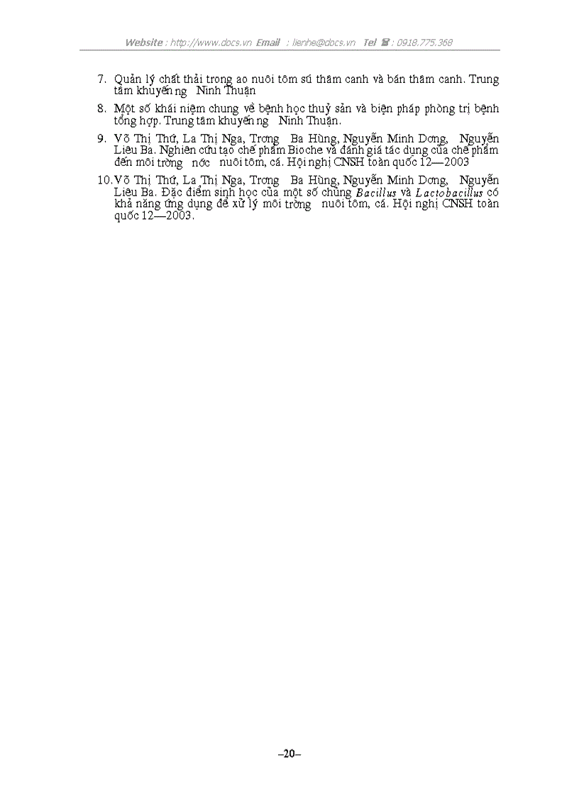 image for page Ảnh hưởng của các điều kiện đến quá trình lên men tĩn chủng Bacillus sử dụng để SX chế phẩm xử lý môi trường nuôi tôm