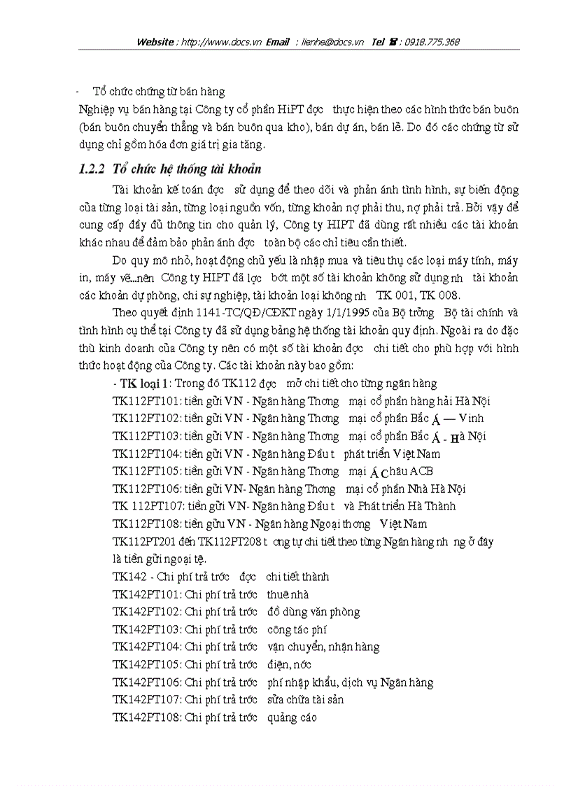 image for page Thực tế công tác tổ chức công tác kế toán tại Công ty cổ phần Hỗ trợ phát triển tin học HiPT