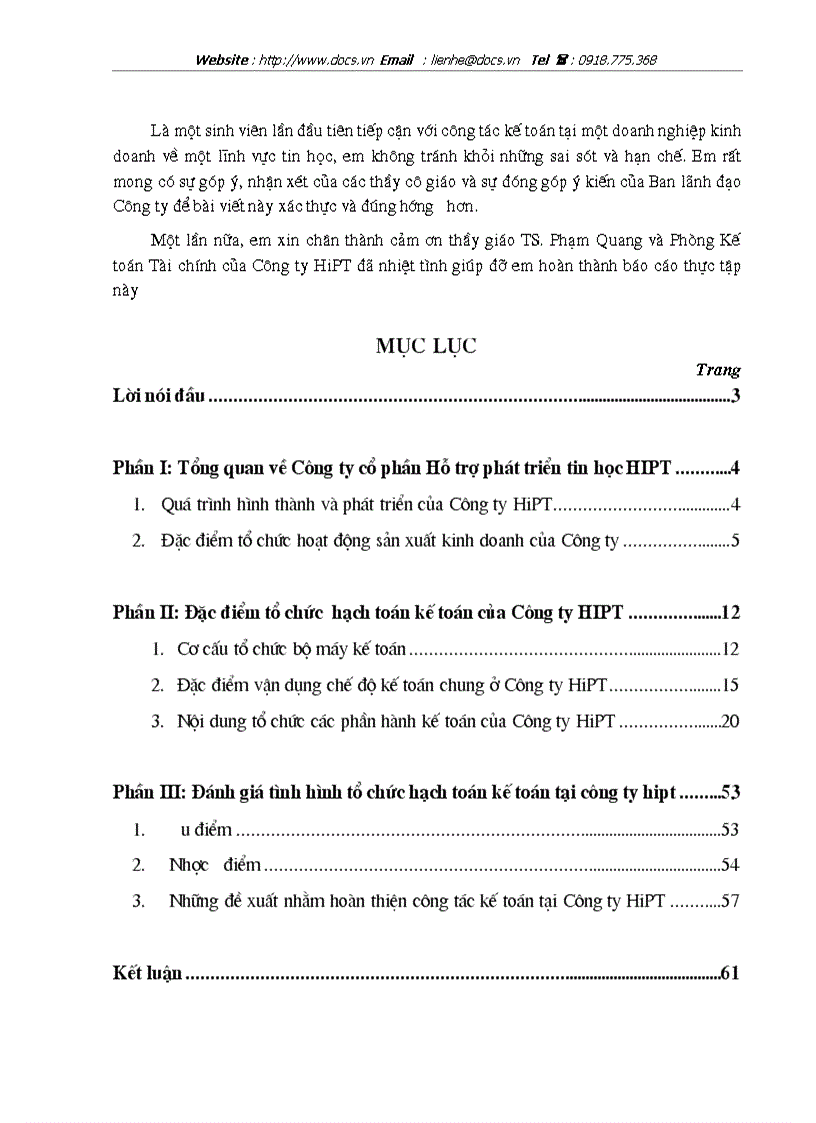 image for page Thực tế công tác tổ chức công tác kế toán tại Công ty cổ phần Hỗ trợ phát triển tin học HiPT