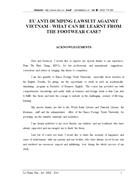 Eu anti Dumping lawsuit against VietNam What can be learnt from the footwear case Eng