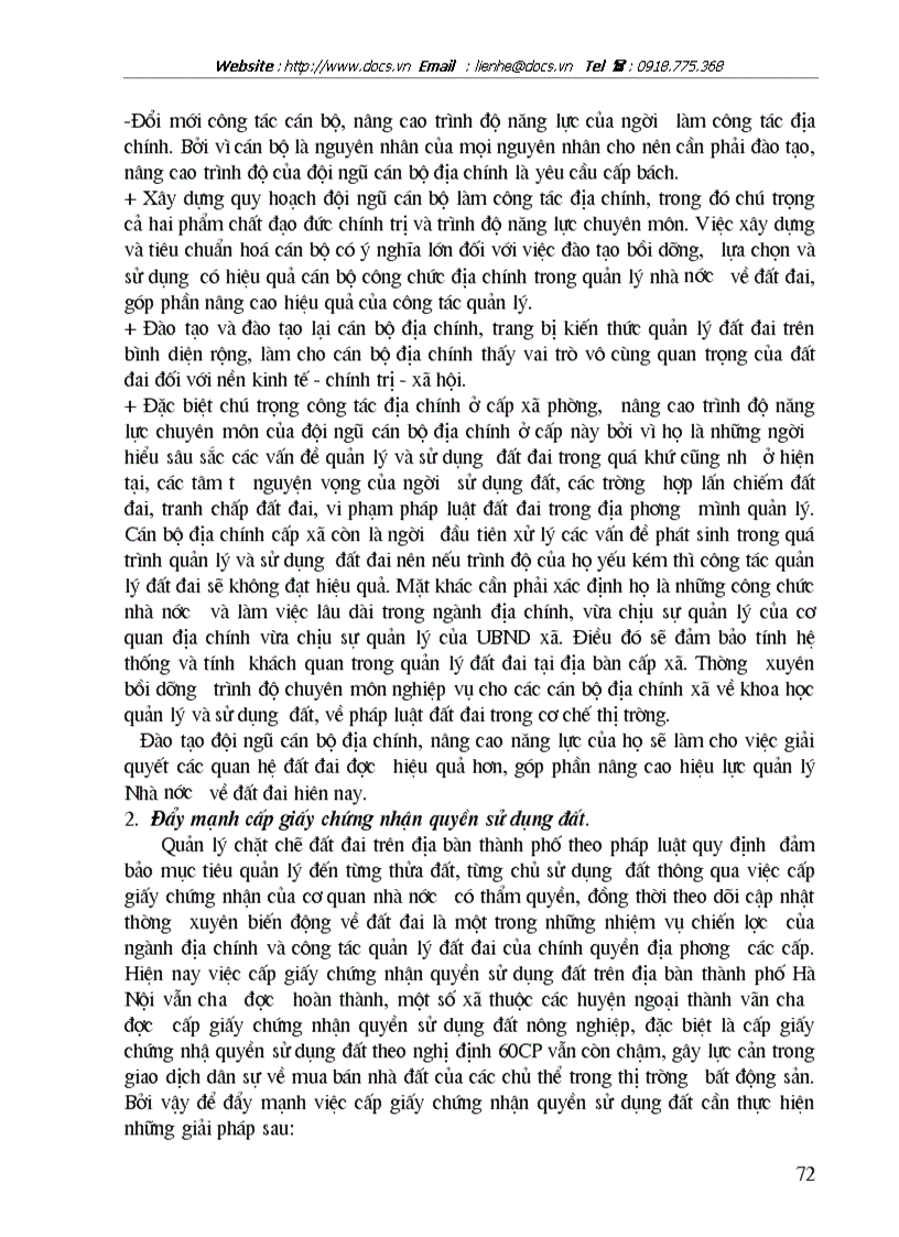 image for page Quản lý Nhà nước về đất đai trên địa bàn thành phố Hà Nội