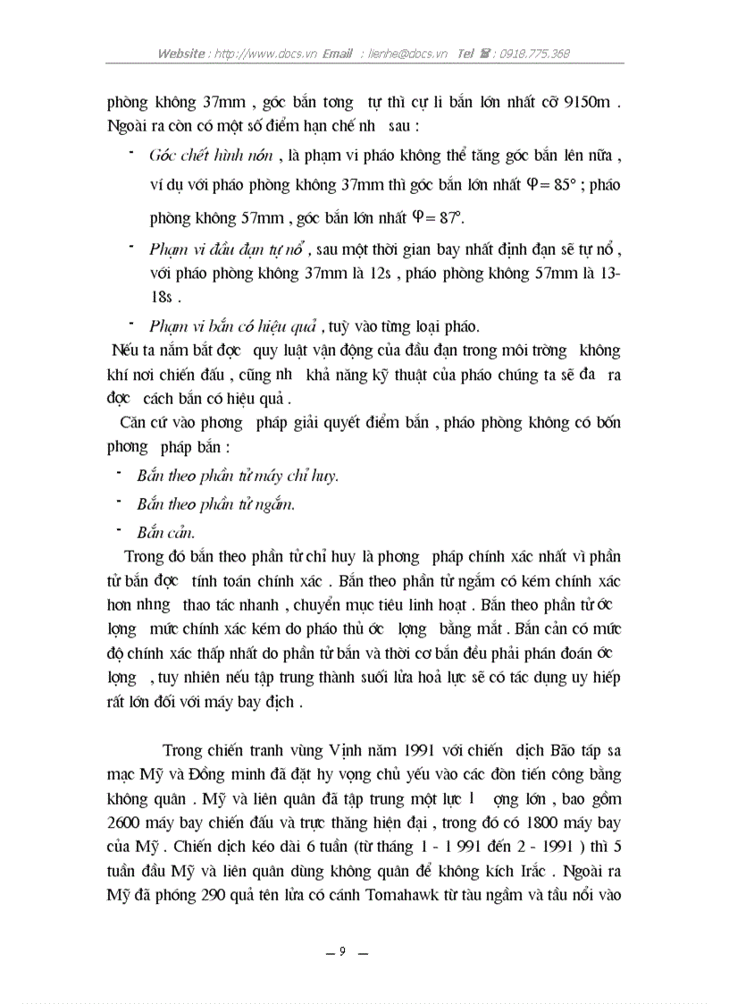 image for page Vai trò của pháo phòng không lt quân sự gt