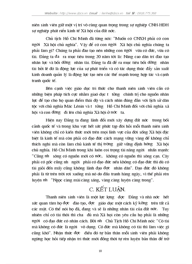 image for page Vận dụng quy luật thống nhất và đấu tranh của các mặt đối lập để phân tích vai trò của thanh niên sinh viên trong quá trình CNH HĐH ở nước ta hiện nay