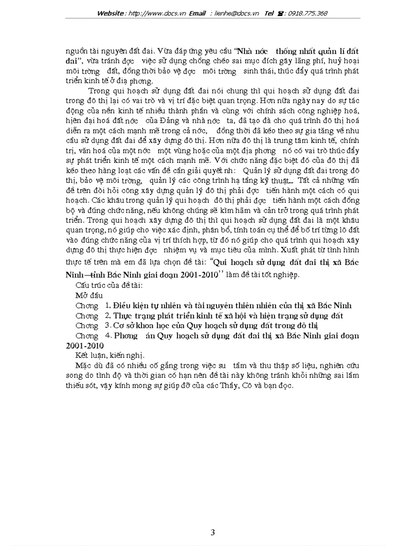 image for page Quy hoạch sử dụng đất đai thị xã Bắc Ninh tỉnh Bắc Ninh giai đoạn 2001 2010