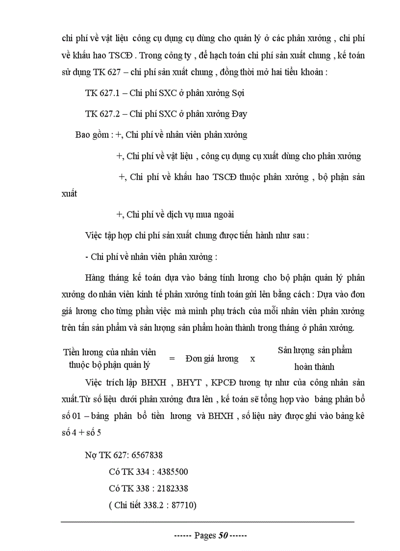 image for page Tổ chức công tác tập hợp chi phí sản xuất và tính giá thành sản phẩm ở Doanh nghiệp