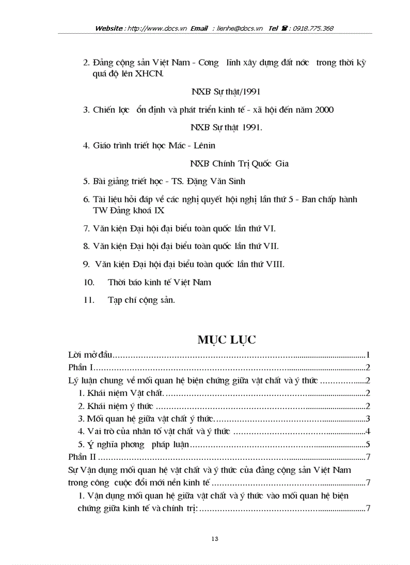 image for page Mối quan hệ biện chứng giữa vật chất ý thức và sự vận dụng của Đảng cộng sản Việt Nam trong công cuộc đổi mới kinh tế