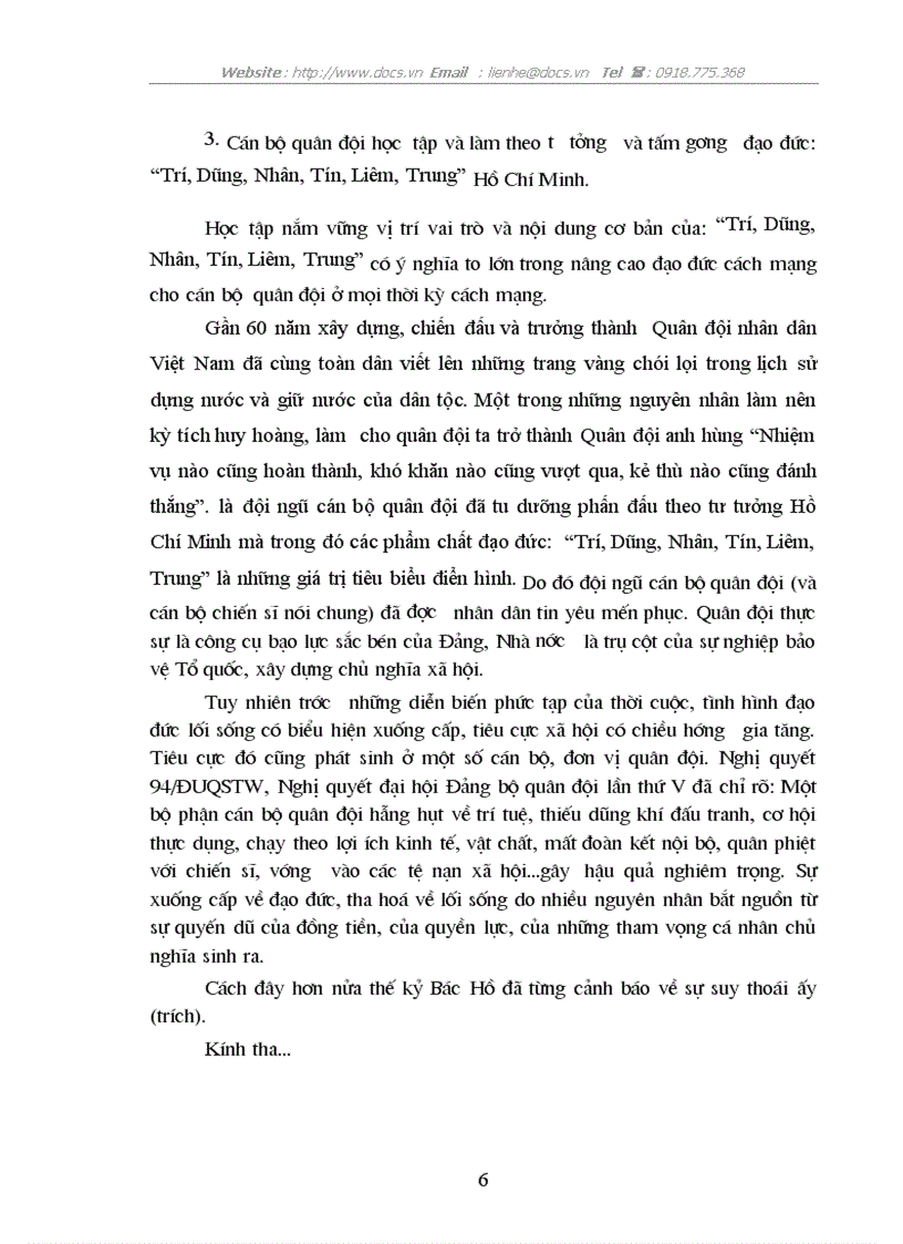 image for page Tư tưởng hồ chí minh về xây dựng phẩm chất đạo đức trí dũng nhân tín liêm trung cho người cán bộ quân đội