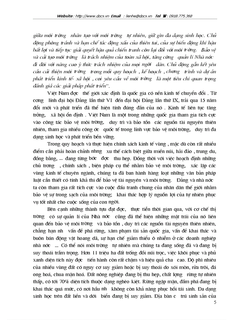 image for page Phép biện chứng giữa phát triển kinh tế với bảo vệ môi trường sinh thái trong điều kiện nước ta hiện nay