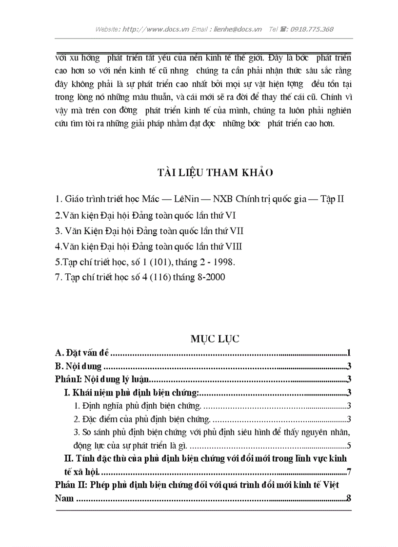 image for page Khái niệm phủ định biện chứng trong triết học Mác Lênin với việc P tích đổi mới kinh tế ở VN