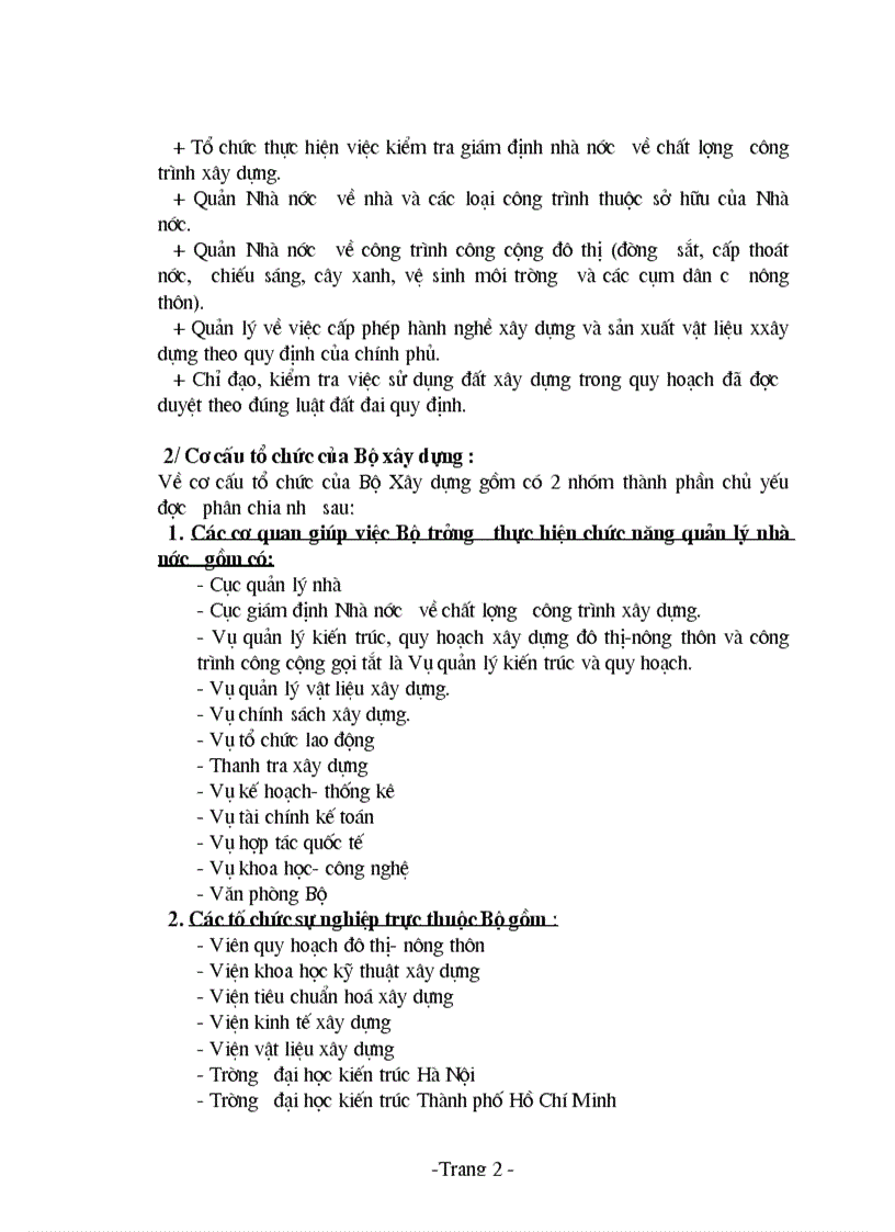 image for page Chức năng nhiệm vụ quyền hạn và cơ cấu tổ chức của Bộ Xây dựng và Viện kinh tế xây dựng