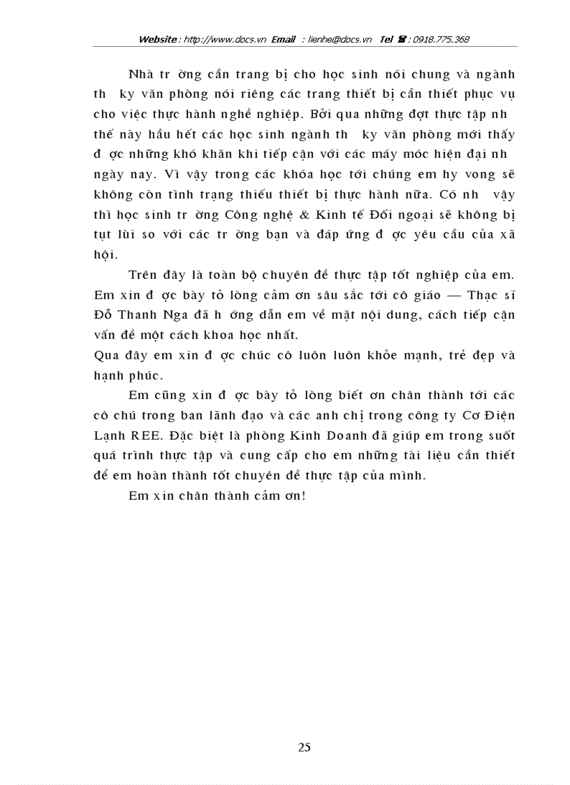 image for page Nghiệp vụ giao tiếp hành chính tại Công ty Cổ phần cơ điện lạnh REE