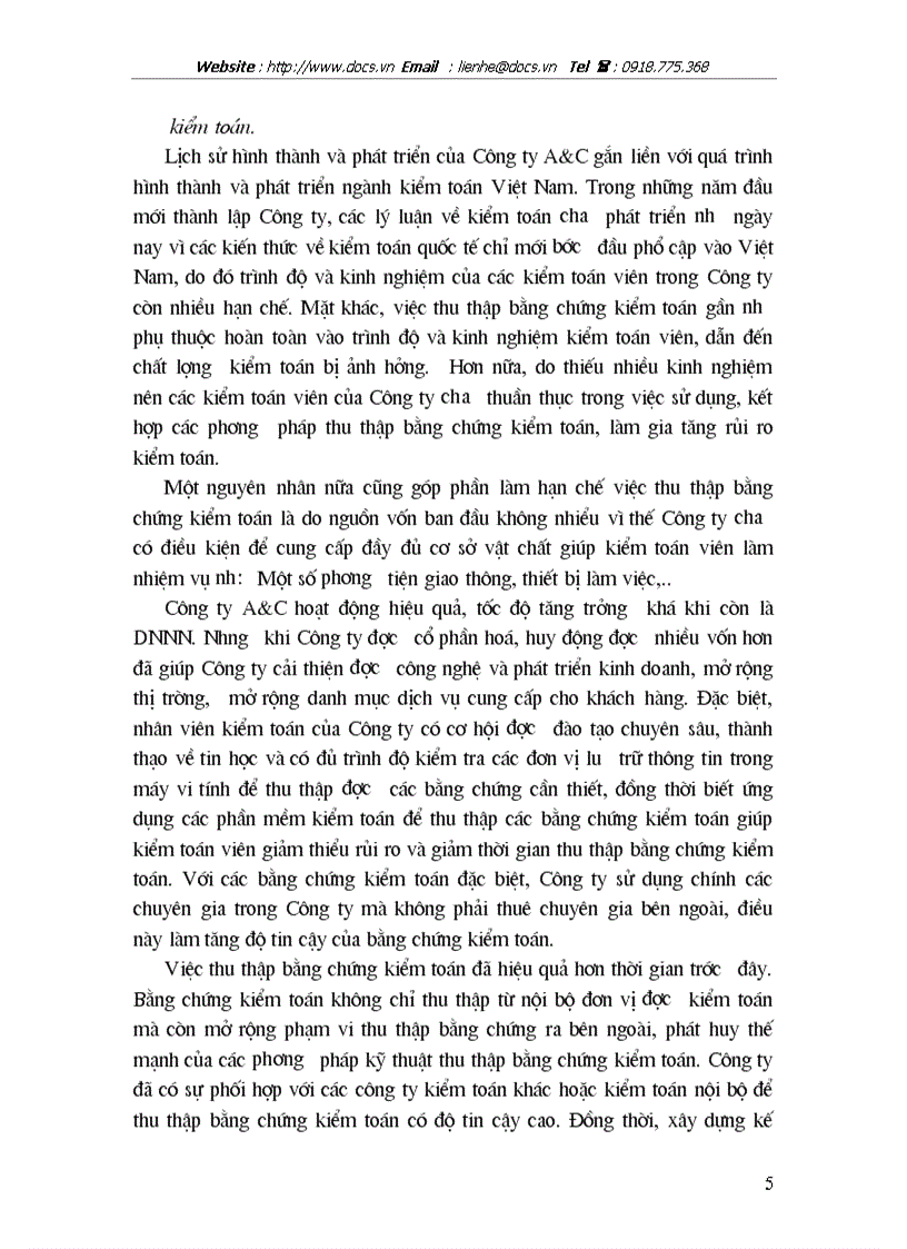 Quá trình hình thành phát triển hoạt động đặc điểm tổ chức bộ máy quản lý bộ máy kế toán tại Công ty cổ phần Kiểm toán và tư vấn A C