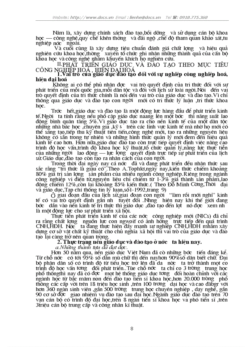 image for page Biện chứng của quá trình phát triển GD ĐT khoa học công nghệ với mục tiêu CNH HĐH ở VN hiện nay