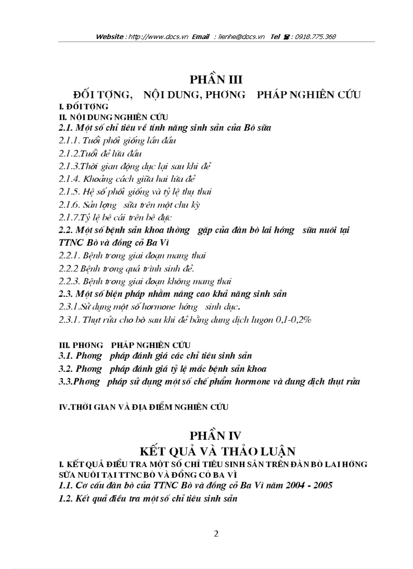 image for page Khảo sát 1 số chỉ tiêu sinh sản bệnh sinh sản thường gặp trên đàn bò lai tại Trung tâm nghiên cứu bò đồng cỏ Ba Vì