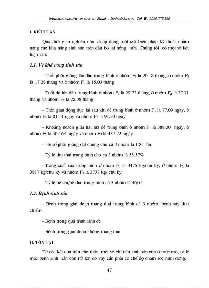 image for page Khảo sát 1 số chỉ tiêu sinh sản bệnh sinh sản thường gặp trên đàn bò lai tại Trung tâm nghiên cứu bò đồng cỏ Ba Vì