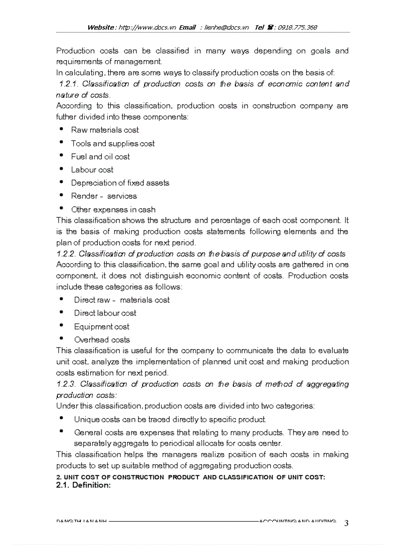 image for page Aggregating production costs and evaluating unit cost