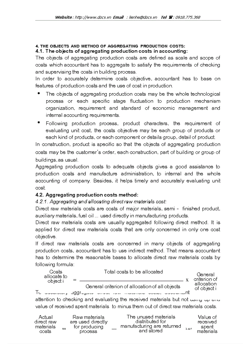 image for page Aggregating production costs and evaluating unit cost