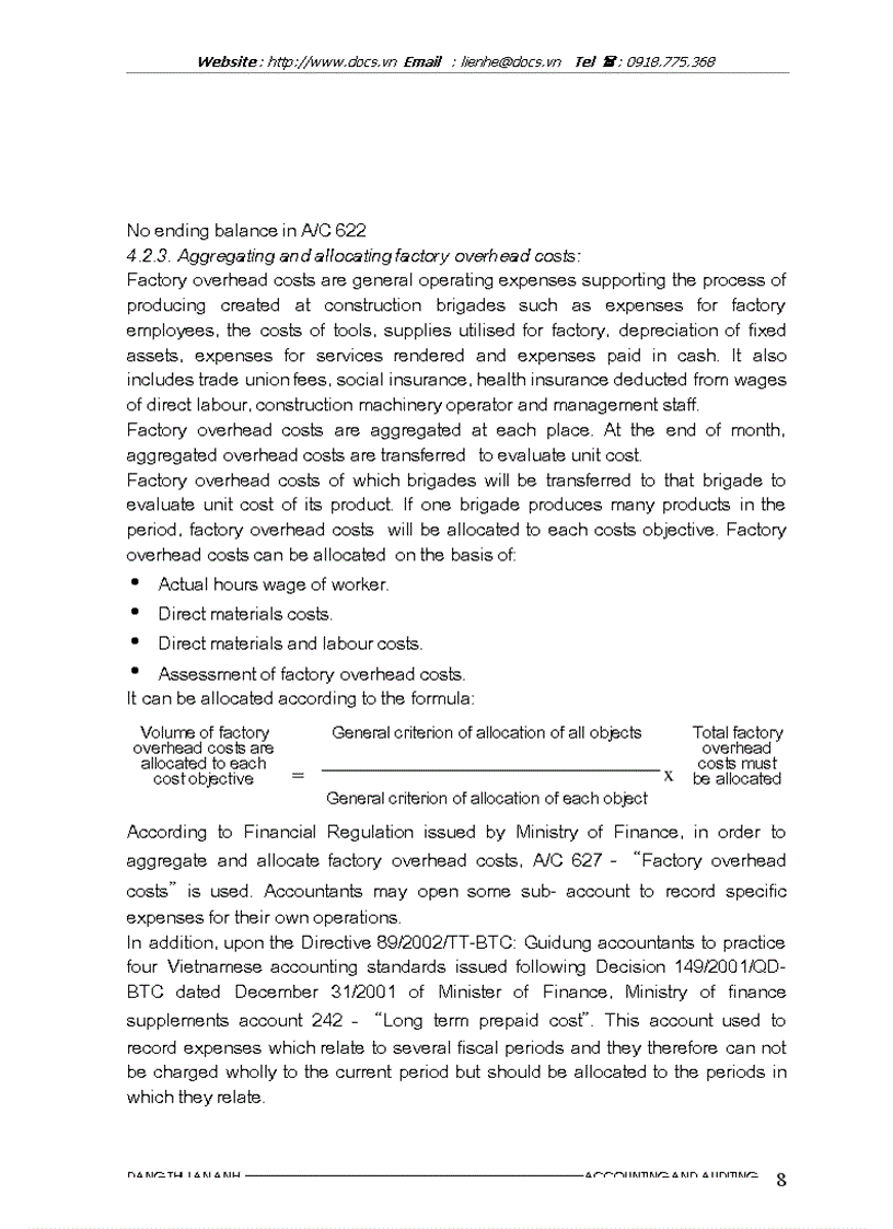 image for page Aggregating production costs and evaluating unit cost