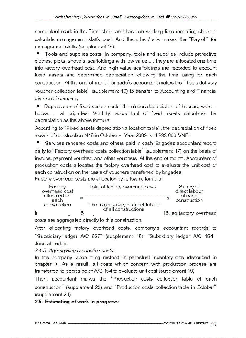image for page Aggregating production costs and evaluating unit cost